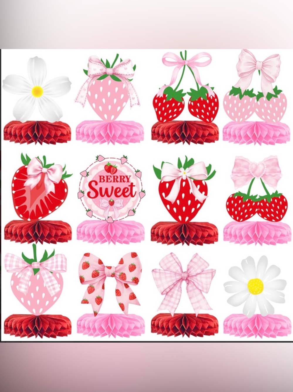 Strawberry Party Decorations - Pink & Red Berry Sweet Set